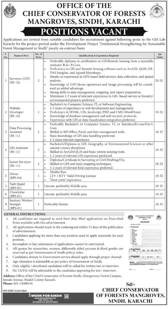 Forest Conservator Jobs 2026 Latest Management Posts