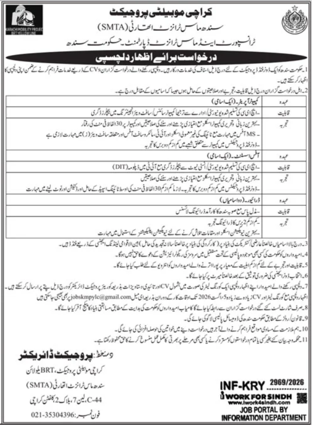 Sindh Mass Transit Authority Jobs 2026 Best Career Openings