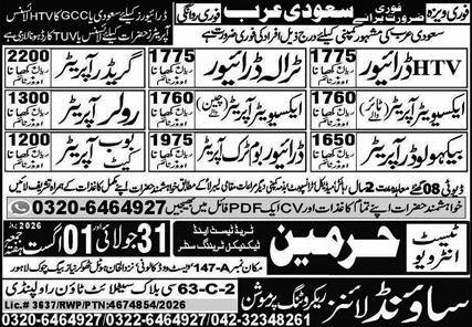 Harmain Trade Test Jobs Latest Industrial Vacancies Announced