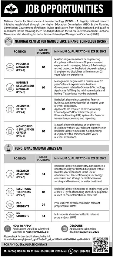 National Center For Nanoscience & Nanotechnology Jobs 2026
