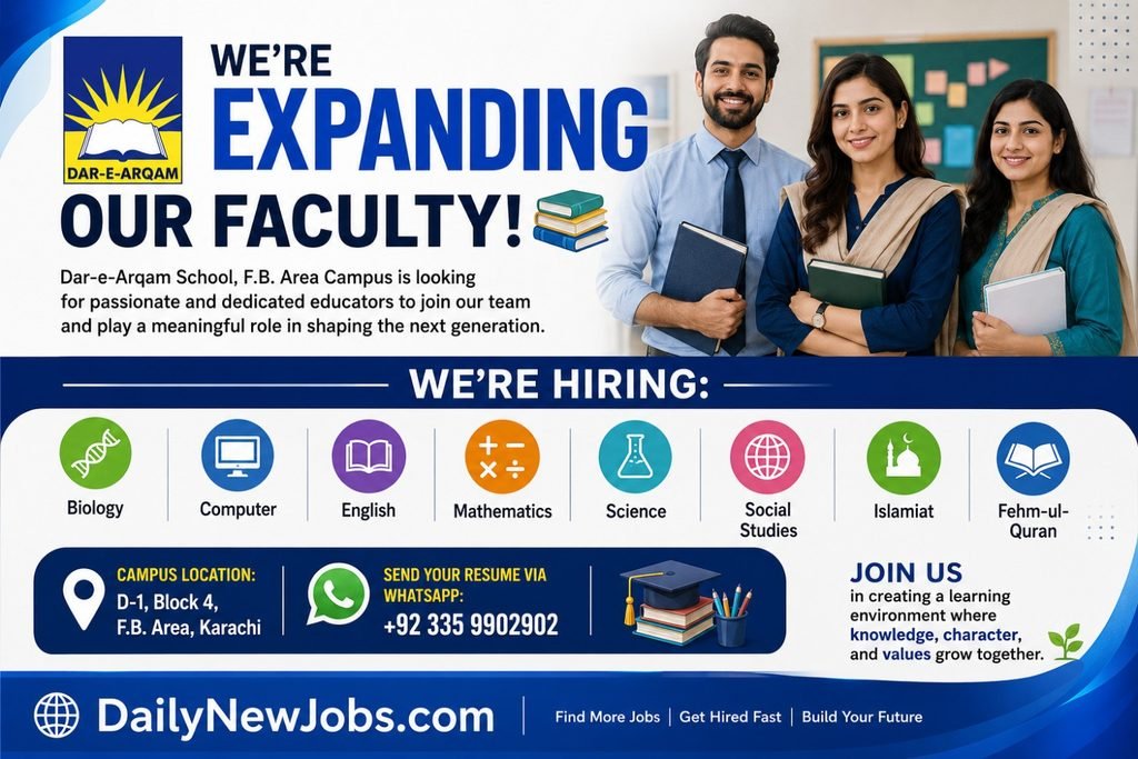 Dar-e-Arqam School  Teaching Jobs 2026 Apply Online