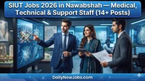 Illustration of hospital medical staff, representing SIUT jobs Nawabshah 2026
