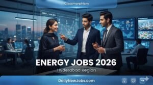 Illustration of government office staff, representing Energy Department Hyderabad jobs 2026