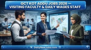 Illustration of a technical college classroom, representing GCT Kot Addu jobs 2026