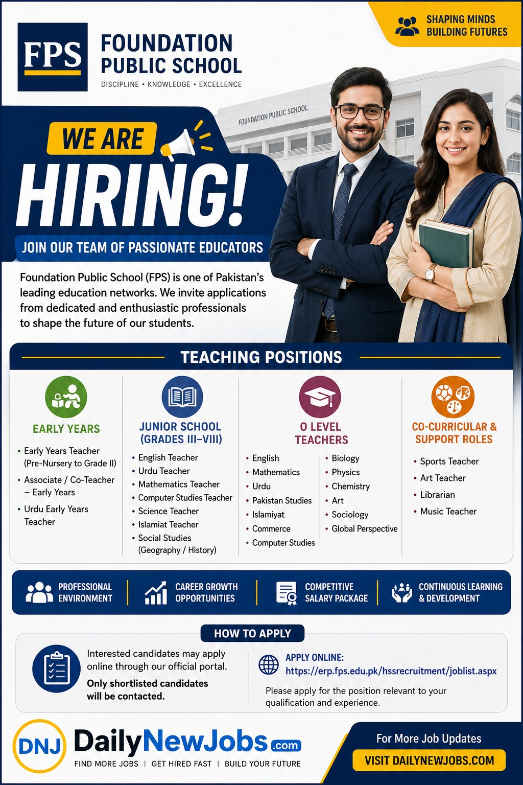 FPS Karachi Teaching Jobs 2026 — Apply Online