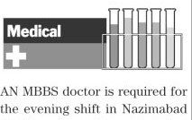 MBBS doctor job advertisement Nazimabad Gulshan Karachi 2026