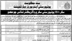 Sukkur IBA University Director Finance job advertisement Sindh 2026