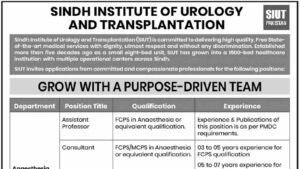 SIUT Karachi job opportunities advertisement 2026SIUT Karachi job opportunities advertisement 2026