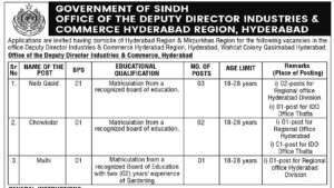 Industries and Commerce Department Hyderabad vacancy advertisement 2026