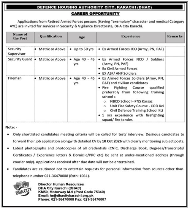 DHA City Karachi Jobs 2026