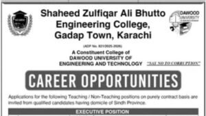 Shaheed Zulfiqar Ali Bhutto Engineering College career opportunities advertisement 2026