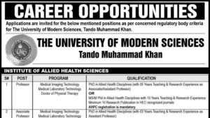 University of Modern Sciences jobs 2026