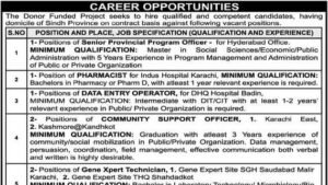 Donor Funded Project Jobs Sindh 2026