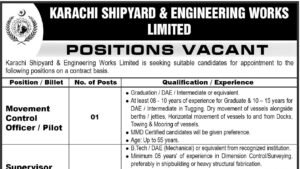 Karachi Shipyard & Engineering Works Jobs 2026